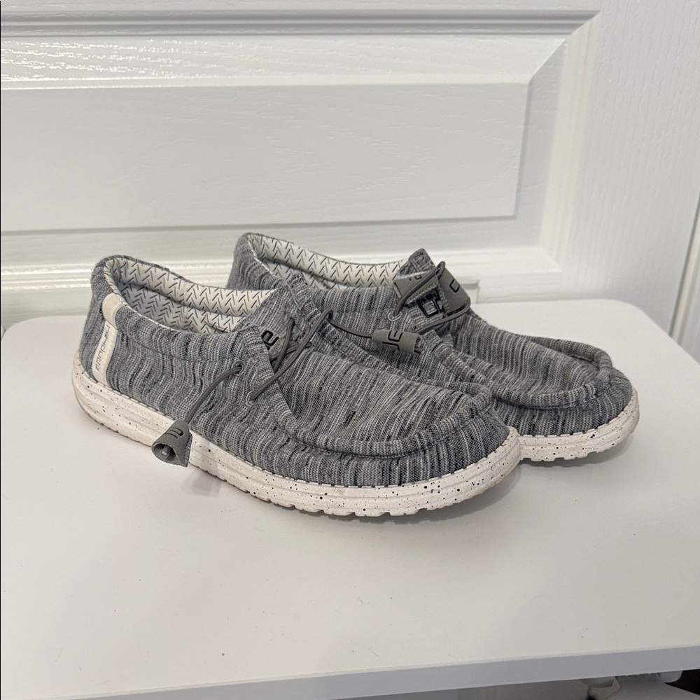 Hey Dude Gray Knit Men's Loafers